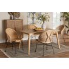 Baxton Studio Lisa Modern Bohemian Natural Brown Rattan and Black Metal 5-Piece Dining Set - Lifestyle