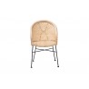 Baxton Studio Lisa Modern Bohemian Natural Brown Rattan and Black Metal Dining Chair - Front Angle