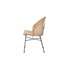 Baxton Studio Lisa Modern Bohemian Natural Brown Rattan and Black Metal Dining Chair - Side Angle