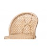 Baxton Studio Lisa Modern Bohemian Natural Brown Rattan and Black Metal Dining Chair - Top Angle