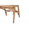 Baxton Studio Cyntia Modern Bohemian Natural Brown Finished Wood and Rattan 5-Piece Dining Set - Seat in Closeup Base Angle