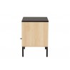 Baxton Studio Felton Mid-Century Modern Two-Tone Black and Gold Metal and Light Brown Finished Wood 1-Door End Table - Side Angle