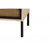 Baxton Studio Felton Mid-Century Modern Two-Tone Black and Gold Metal and Light Brown Finished Wood 1-Door End Table - Base Angle
