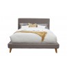 Alpine Furniture Britney California King Upholstered Platform Bed in Dark Grey - Front