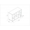 Minetta 5-Shelf Mid Century Low Bookcase in White - Dimensions