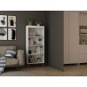 Manhattan Comfort Hampton 4-Tier Bookcase with Solid Wood Legs in White