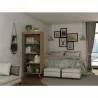 Manhattan Comfort Hampton 4-Tier Bookcase with Solid Wood Legs in Maple Cream - Manhattan Comfort Hampton 4-Tier Bookcase with Solid Wood Legs in Maple Cream