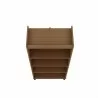 Manhattan Comfort Hampton 4-Tier Bookcase with Solid Wood Legs in Maple Cream Top - Manhattan Comfort Hampton 4-Tier Bookcase with Solid Wood Legs in Maple Cream Top