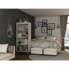 Manhattan Comfort Hampton 4-Tier Bookcase with Solid Wood Legs in Off White