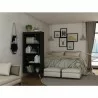 Manhattan Comfort Hampton 4-Tier Bookcase with Solid Wood Legs in Black - Manhattan Comfort Hampton 4-Tier Bookcase with Solid Wood Legs in Black