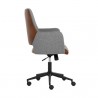 Sunpan Ian Office Chair - Bravo Cognac/Salt and Pepper Tweed  - Side Angle