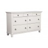 Alpine Furniture Winchester 7 Drawer Dresser, White - Front Side Angle