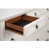 Alpine Furniture Winchester 7 Drawer Dresser, White - Drawer Opened