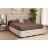 Baxton Studio Braylon Mid-Century Modern Transitional Beige Fabric and Dark Brown Finished Wood Queen Size 3-Drawer Storage Platform Bed - Lifestyle
