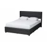 Baxton Studio Braylon Mid-Century Modern Transitional Charcoal Grey Fabric and Dark Brown Finished Wood Queen Size 3-Drawer Storage Platform Bed - Front Side Angle - Baxton Studio Braylon Mid-Century Modern Transitional Charcoal Grey Fabric and Dark Brown Finished Wood Queen Size 3-Drawer Storage Platform Bed - Front Side Angle