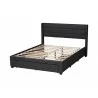 Baxton Studio Braylon Mid-Century Modern Transitional Charcoal Grey Fabric and Dark Brown Finished Wood Queen Size 3-Drawer Storage Platform Bed - Front Side View - Baxton Studio Braylon Mid-Century Modern Transitional Charcoal Grey Fabric and Dark Brown Finished Wood Queen Size 3-Drawer Storage Platform Bed - Front Side View