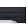 Baxton Studio Braylon Mid-Century Modern Transitional Charcoal Grey Fabric and Dark Brown Finished Wood Queen Size 3-Drawer Storage Platform Bed - Closeup Top Angle - Baxton Studio Braylon Mid-Century Modern Transitional Charcoal Grey Fabric and Dark Brown Finished Wood Queen Size 3-Drawer Storage Platform Bed - Closeup Top Angle