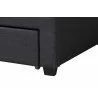 Baxton Studio Braylon Mid-Century Modern Transitional Charcoal Grey Fabric and Dark Brown Finished Wood Queen Size 3-Drawer Storage Platform Bed - Closeup Base Angle - Baxton Studio Braylon Mid-Century Modern Transitional Charcoal Grey Fabric and Dark Brown Finished Wood Queen Size 3-Drawer Storage Platform Bed - Closeup Base Angle