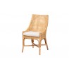 Baxton Studio Bella Modern Bohemian Natural Brown Rattan Dining Chair - Front Side Angle