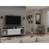 Manhattan Comfort Rockefeller 62.99 TV Stand with Metal Legs and 2 Drawers in White Front