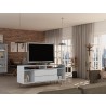 Manhattan Comfort Rockefeller 62.99 TV Stand with Metal Legs and 2 Drawers in White
