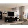 Manhattan Comfort Rockefeller 62.99 TV Stand with Metal Legs and 2 Drawers in Black