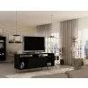 Manhattan Comfort Rockefeller 62.99 TV Stand with Metal Legs and 2 Drawers in Black - Manhattan Comfort Rockefeller 62.99 TV Stand with Metal Legs and 2 Drawers in Black
