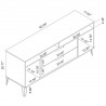 Manhattan Comfort Rockefeller 62.99 TV Stand with Metal Legs and 2 Drawers