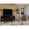 Manhattan Comfort Rockefeller 62.99 TV Stand with Metal Legs and 2 Drawers in Black