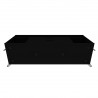 Manhattan Comfort Rockefeller 62.99 TV Stand with Metal Legs and 2 Drawers in Black Bottom