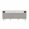 Manhattan Comfort Rockefeller 62.99 TV Stand with Metal Legs and 2 Drawers in Off White Back