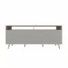 Manhattan Comfort Rockefeller 62.99 TV Stand with Metal Legs and 2 Drawers in Off White Back - Manhattan Comfort Rockefeller 62.99 TV Stand with Metal Legs and 2 Drawers in Off White Back