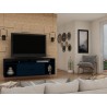Manhattan Comfort Rockefeller 62.99 TV Stand with Metal Legs and 2 Drawers in Tatiana Midnight Blue