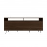 Manhattan Comfort Rockefeller 62.99 TV Stand with Metal Legs and 2 Drawers in Brown Back