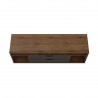 Manhattan Comfort Rockefeller 62.99 TV Stand with Metal Legs and 2 Drawers in Nature and Textured Grey Top