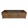 Manhattan Comfort Rockefeller 62.99 TV Stand with Metal Legs and 2 Drawers in Nature and Textured Grey Bottom