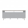 Manhattan Comfort Rockefeller 62.99 TV Stand with Metal Legs and 2 Drawers in Off White and Nature Back