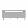Manhattan Comfort Rockefeller 62.99 TV Stand with Metal Legs and 2 Drawers in Off White and Nature Back - Manhattan Comfort Rockefeller 62.99 TV Stand with Metal Legs and 2 Drawers in Off White and Nature Back
