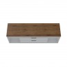Manhattan Comfort Rockefeller 62.99 TV Stand with Metal Legs and 2 Drawers in Off White and Nature Top