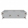 Manhattan Comfort Rockefeller 62.99 TV Stand with Metal Legs and 2 Drawers in Off White and Nature Bottom