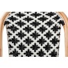 Baxton Studio Ambre Modern French Black and White Weaving Natural Rattan 2-Piece Bistro Chair Set - Closeup Front Top Angle
