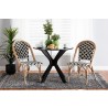Baxton Studio Ambre Modern French Black and White Weaving Natural Rattan 2-Piece Bistro Chair Set - Lifestyle