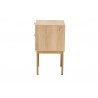 Baxton Studio Dewitt Japandi Light Brown Finished Wood and Gold Metal 2-Drawer End Table - Side Angle