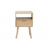 Baxton Studio Emmett Mid-Century Modern Light Brown Finished Wood 1-Drawer End Table - Front Angle