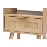 Baxton Studio Emmett Mid-Century Modern Light Brown Finished Wood 1-Drawer End Table - Closeup  Angle