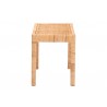 Baxton Studio Abelia Modern Bohemian Natural Rattan and Mahogany Wood Long Accent Bench in Small - Side Angle