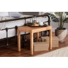 Baxton Studio Abelia Modern Bohemian Natural Rattan and Mahogany Wood Long Accent Bench in Small - Lifestyle