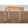 Baxton Studio Abelia Modern Bohemian Natural Rattan and Mahogany Wood Long Accent Bench in Small - Front Side Angle