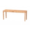 Baxton Studio Abelia Modern Bohemian Natural Rattan and Mahogany Wood Long Accent Bench in Large - Front Side Angle
