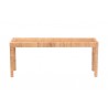 Baxton Studio Abelia Modern Bohemian Natural Rattan and Mahogany Wood Long Accent Bench in Large - Front Angle